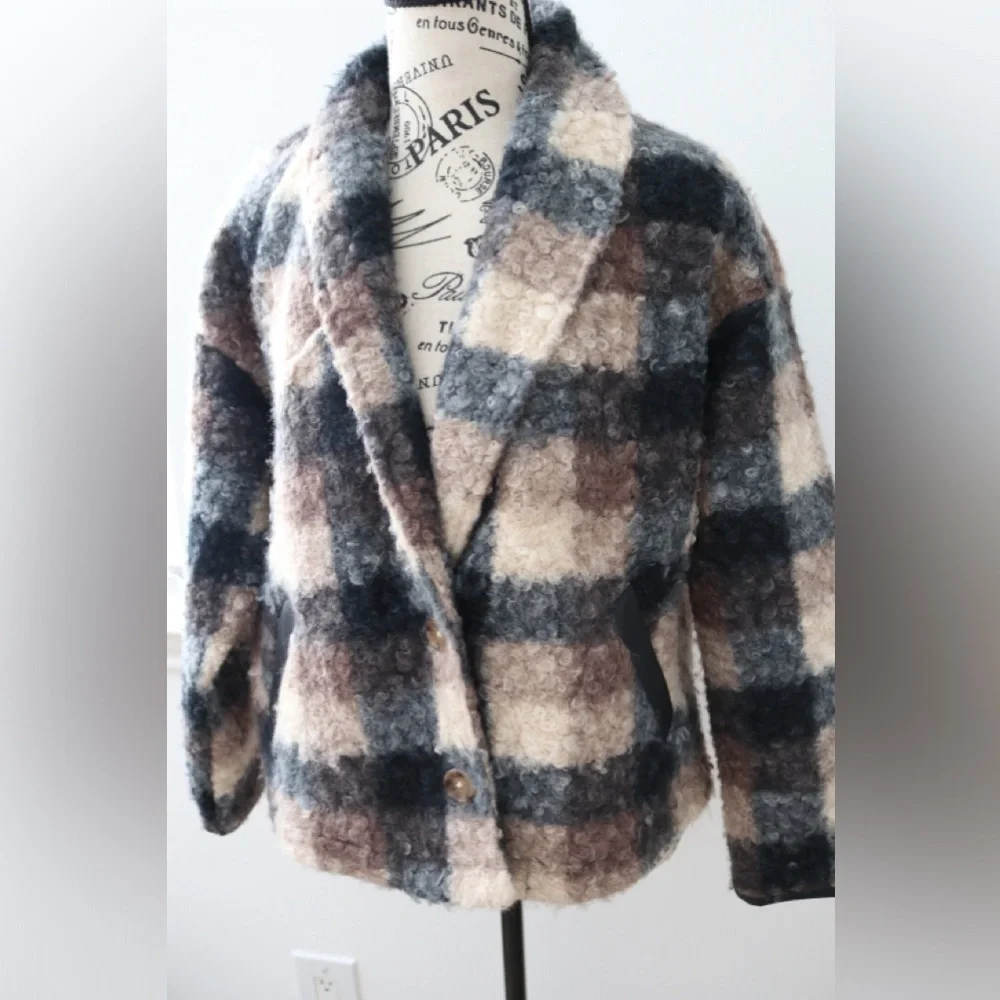 Knox Rose Women's Plaid Sweater Overcoat Black Plaid Size XS - Picture 6 of 10
